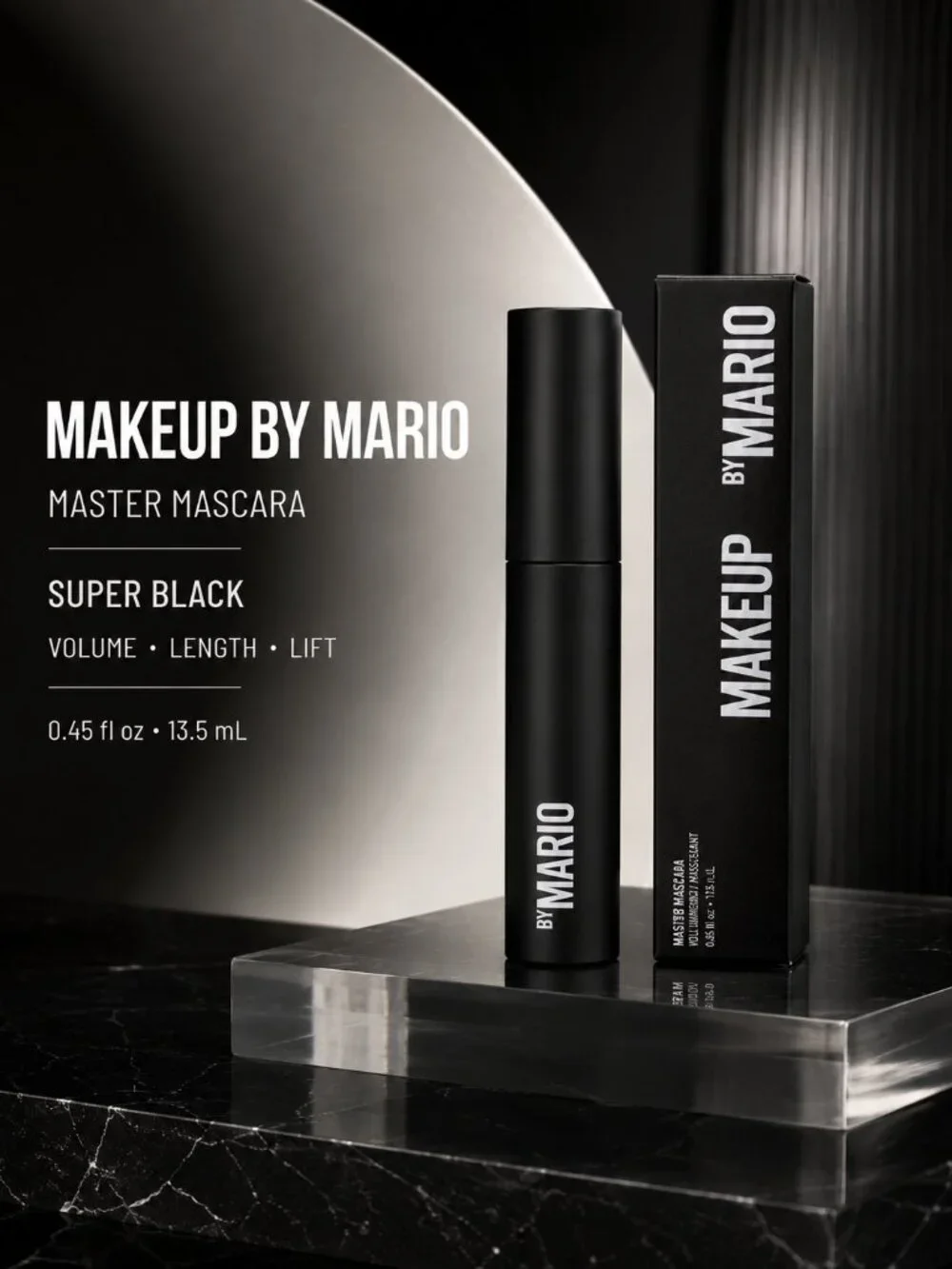 MAKEUP BY MARIO Master Mascara Volumizing Lift Super Black Full Size NIB